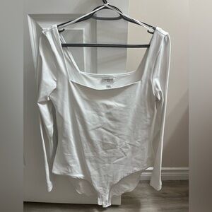 Aritzia Contour White Long Sleeve Bodysuit